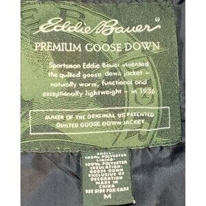 Eddie Bauer Premium Goose Down Geometric Snowflake Damask Puffer Vest M Packable